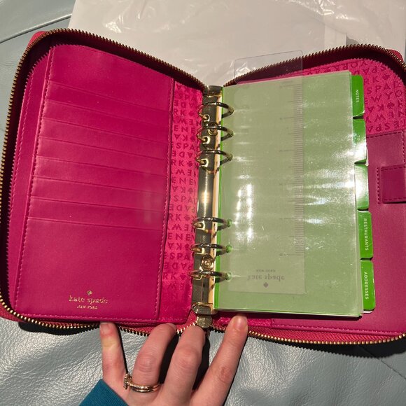 Kate Spade sweetheart hot pink leather Wellesley Planner Agenda - Picture 7 of 14